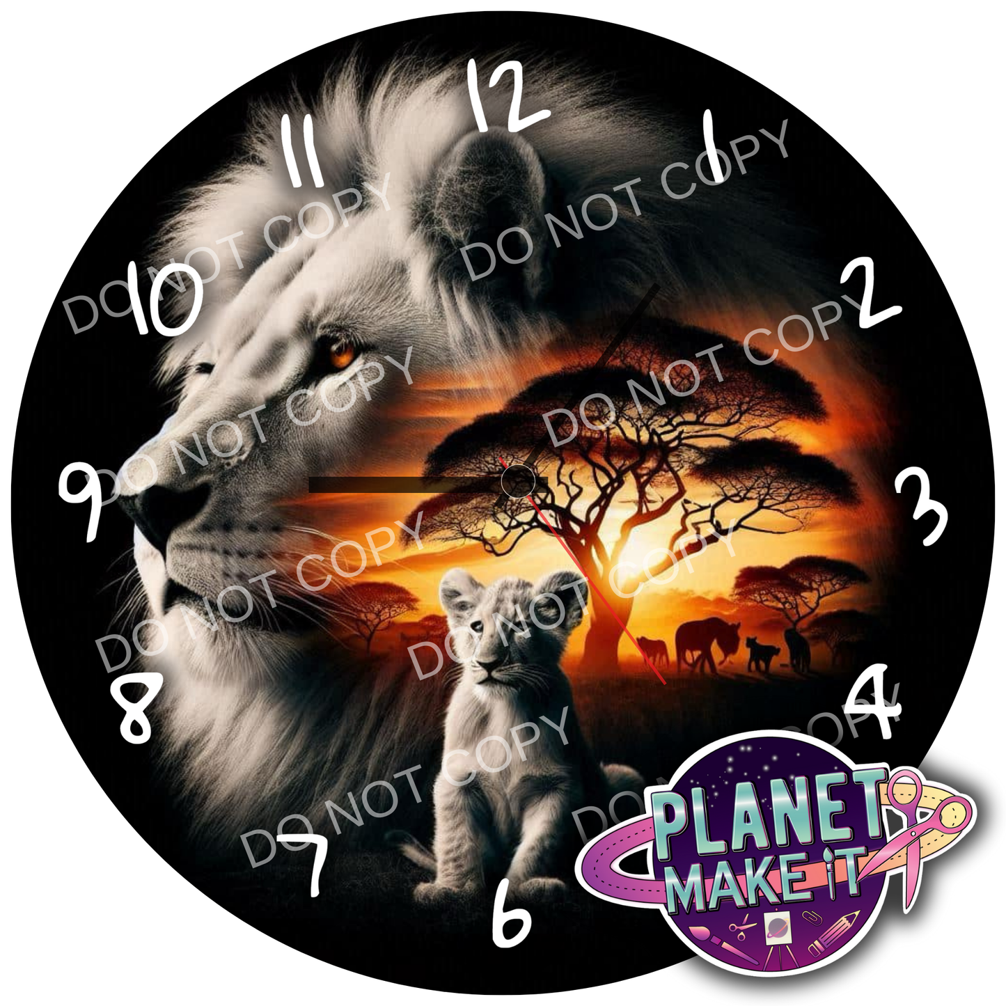 Clock - Sunset lions