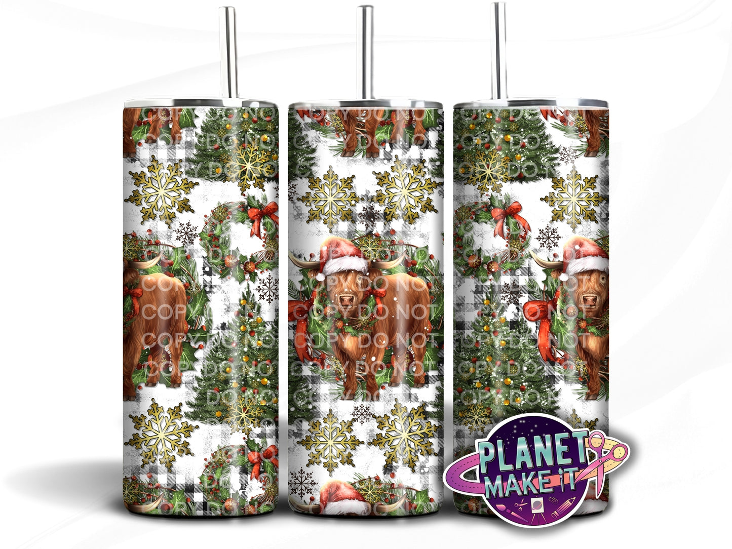 Christmas Hat Highlands - Stainless Steel Tumbler