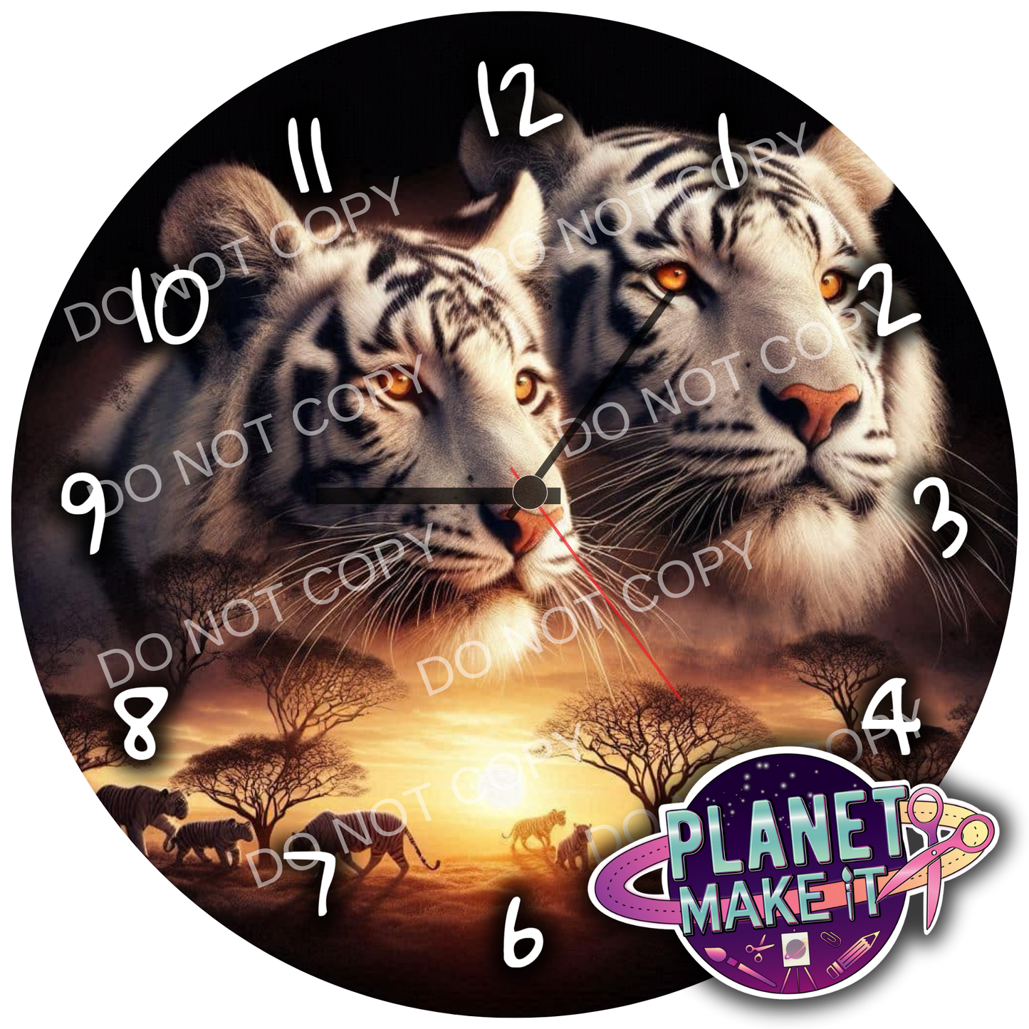 Clock - White Tigers