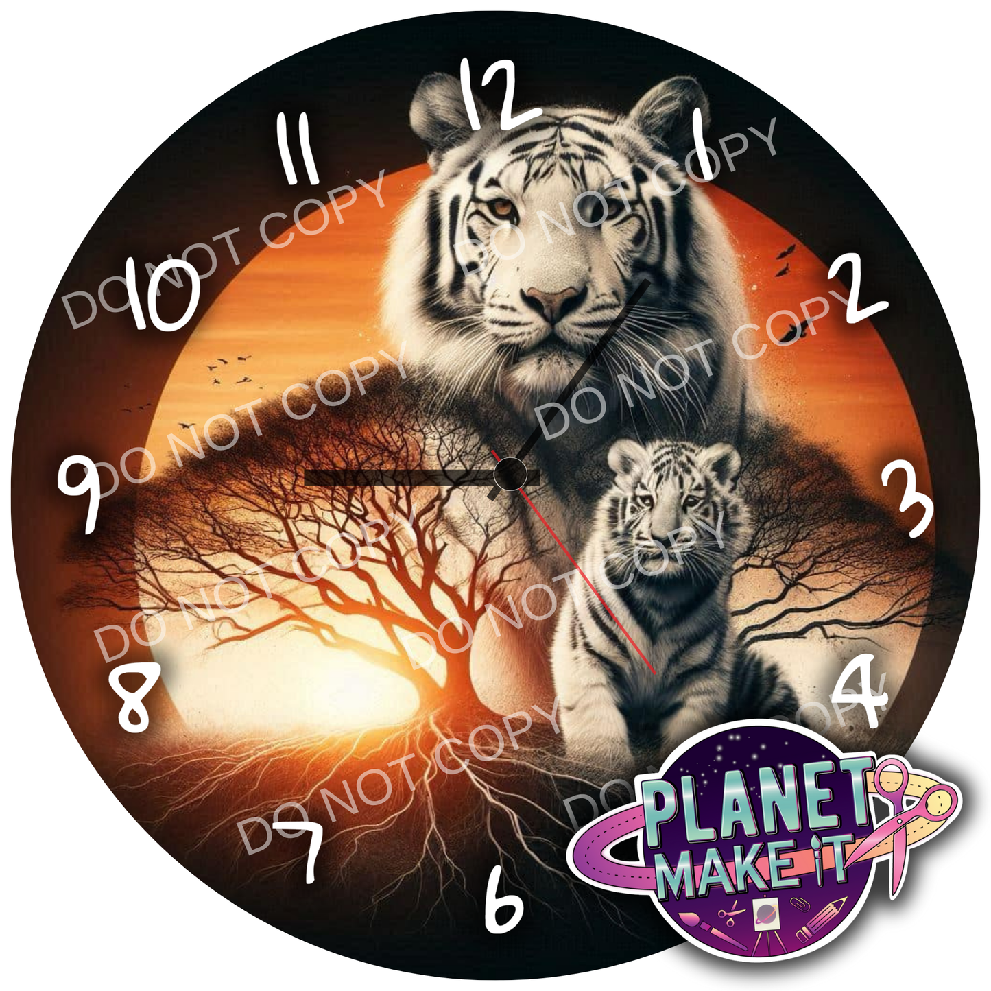 Clock - White Tigers 2.0