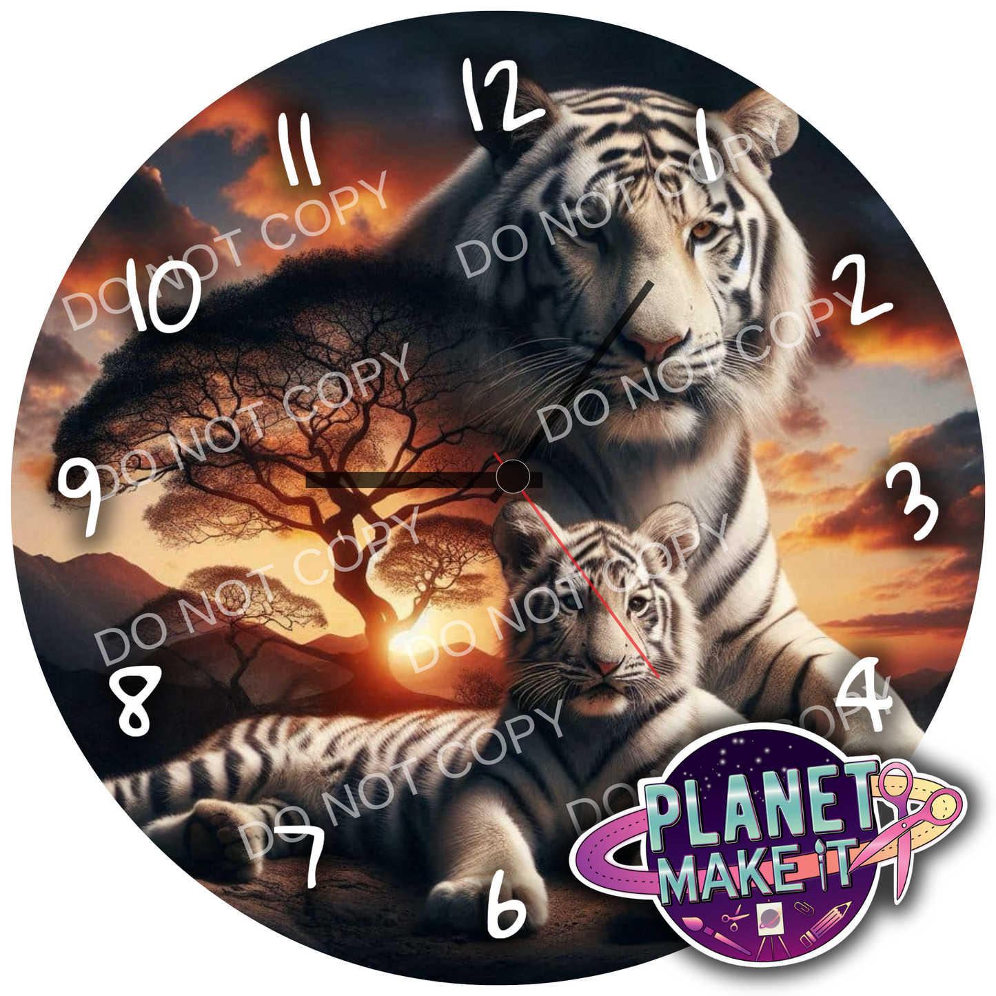 Clock - White Tiger Duo