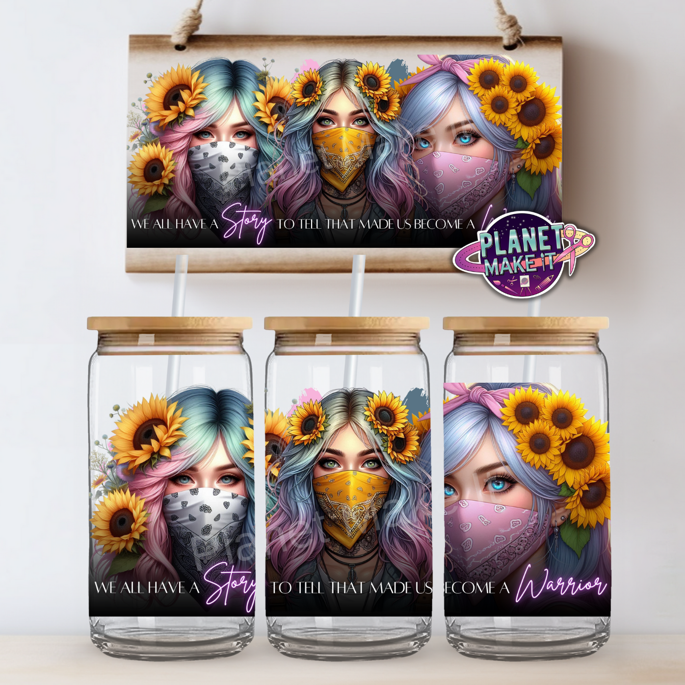 Warrior Girl - 16oz Glass Tumbler