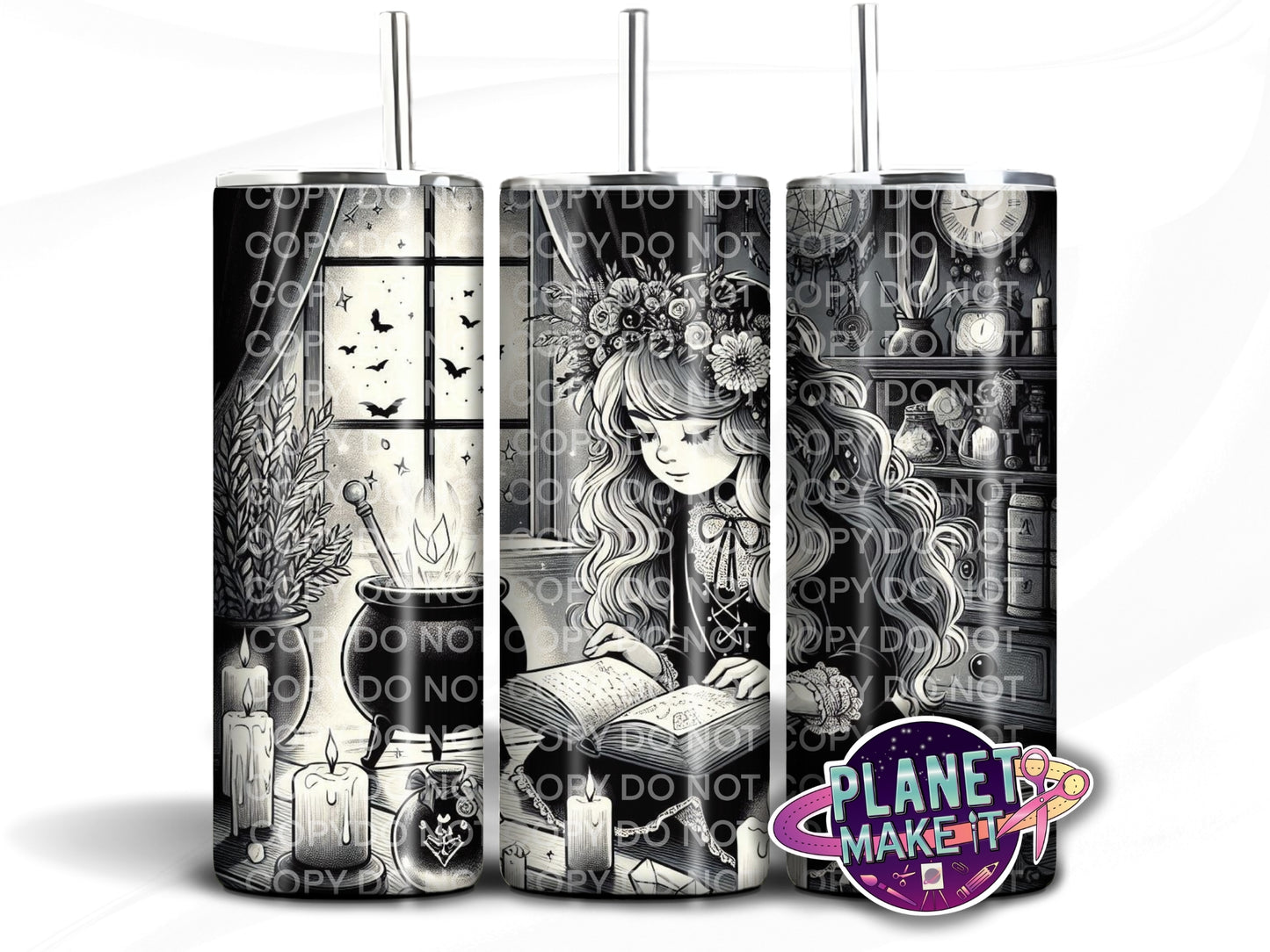 Mystic Gothic Book Girl - Stainless Steel Tumbler