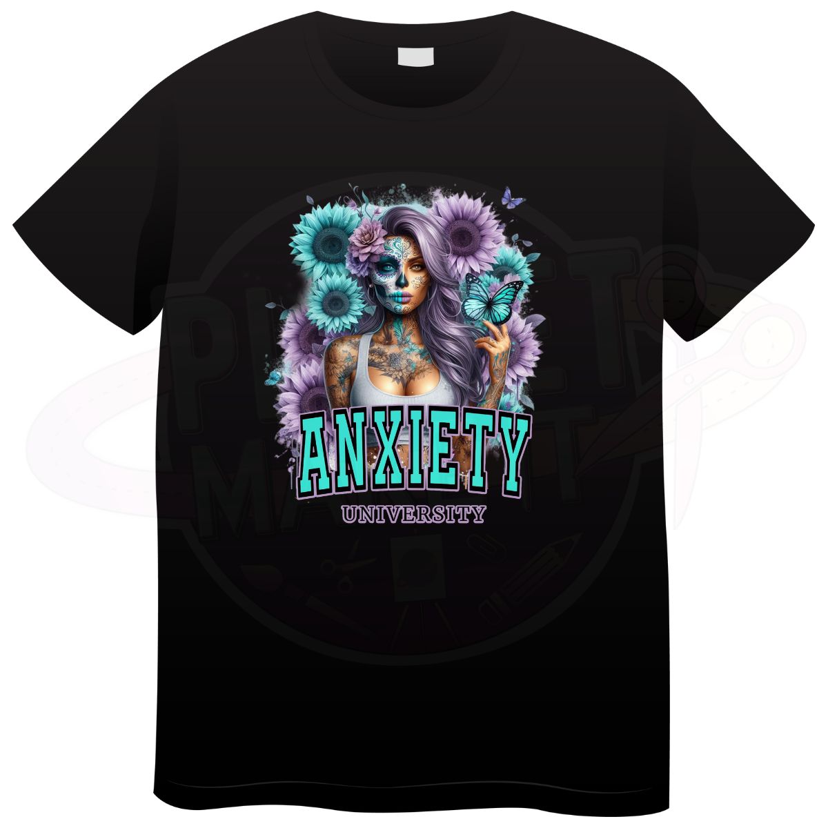 Anxiety Universty Skull Girl - T-Shirt