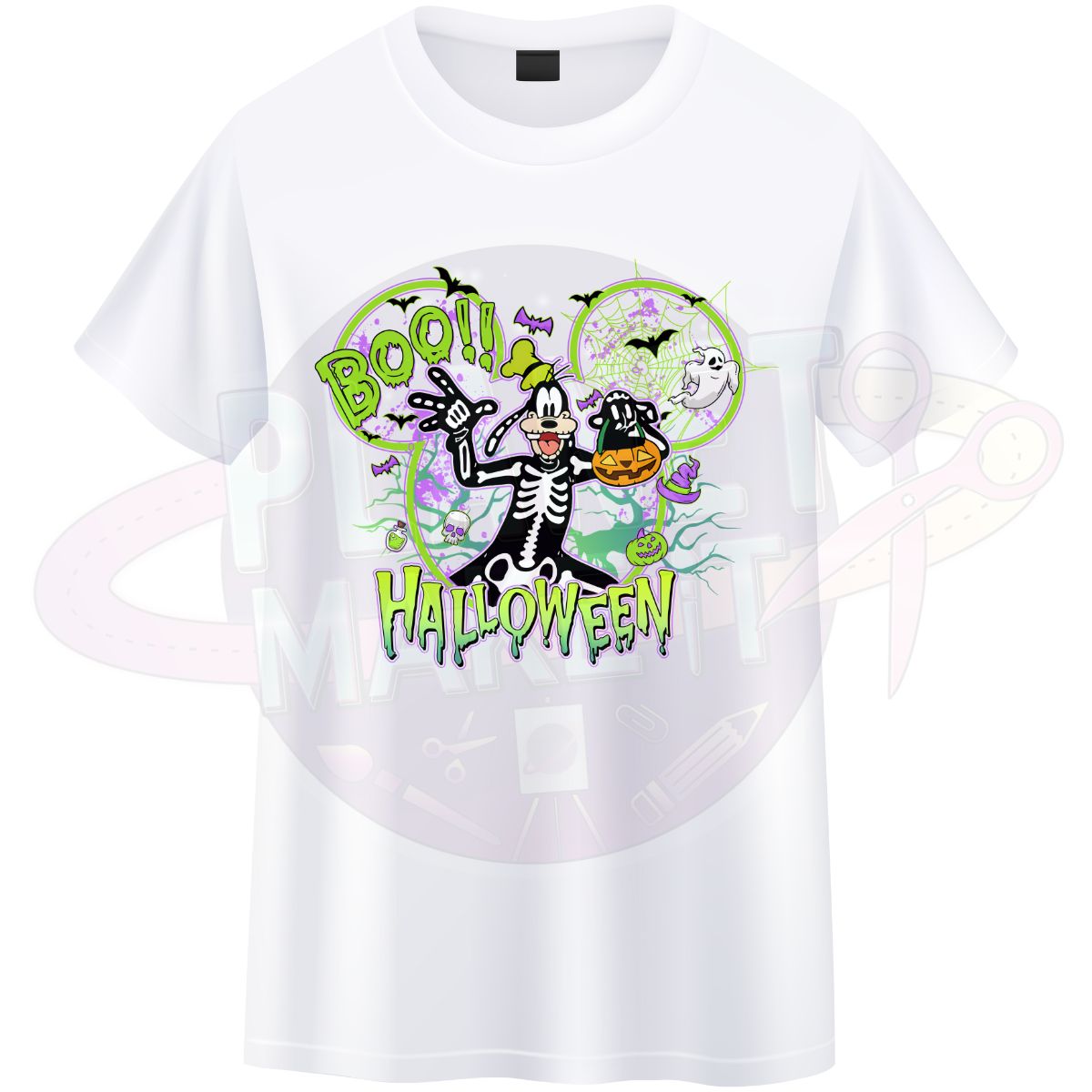 Boo Halloween Character (Tall Funny Dog ) - T-Shirt