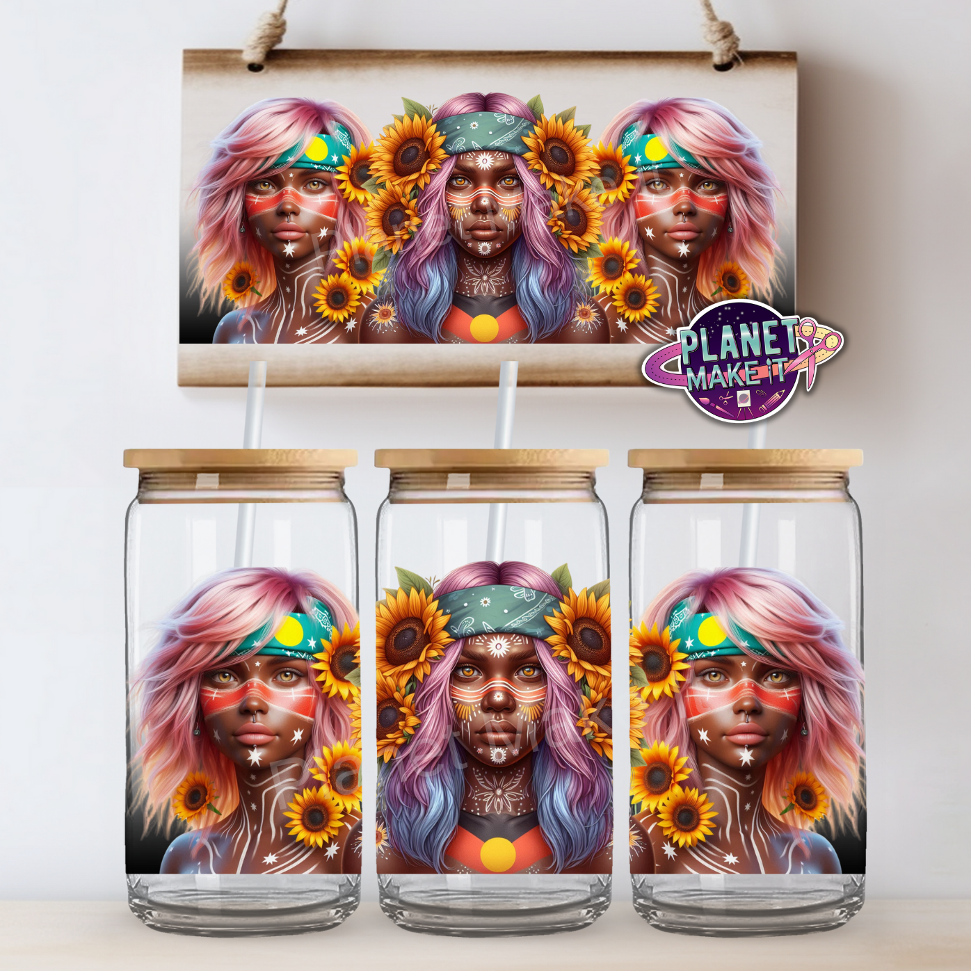 Indigenous Girl - 16oz Glass Tumbler