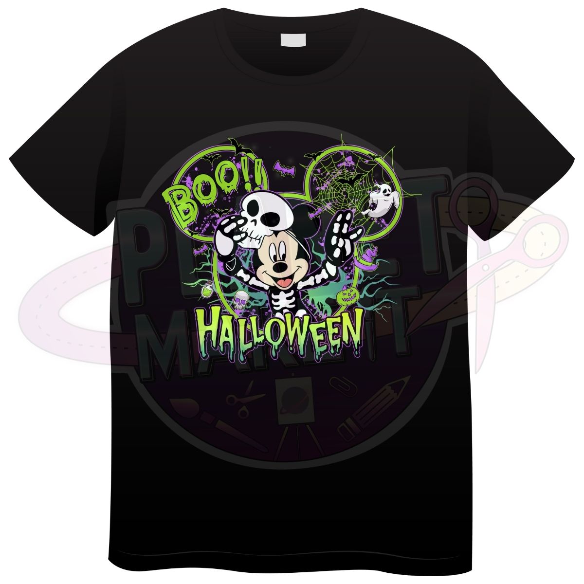 Boo Halloween Character (Skeleton Mouse) - T-Shirt