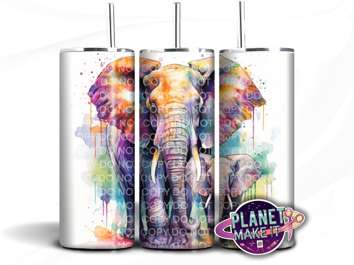 Watercolour Elephant - Stainless Steel Tumbler