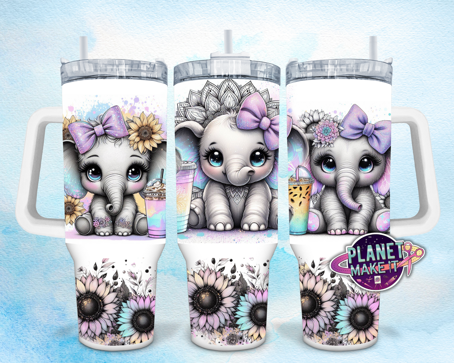 Boho Elephant - 40oz Stainless Steel Tumbler