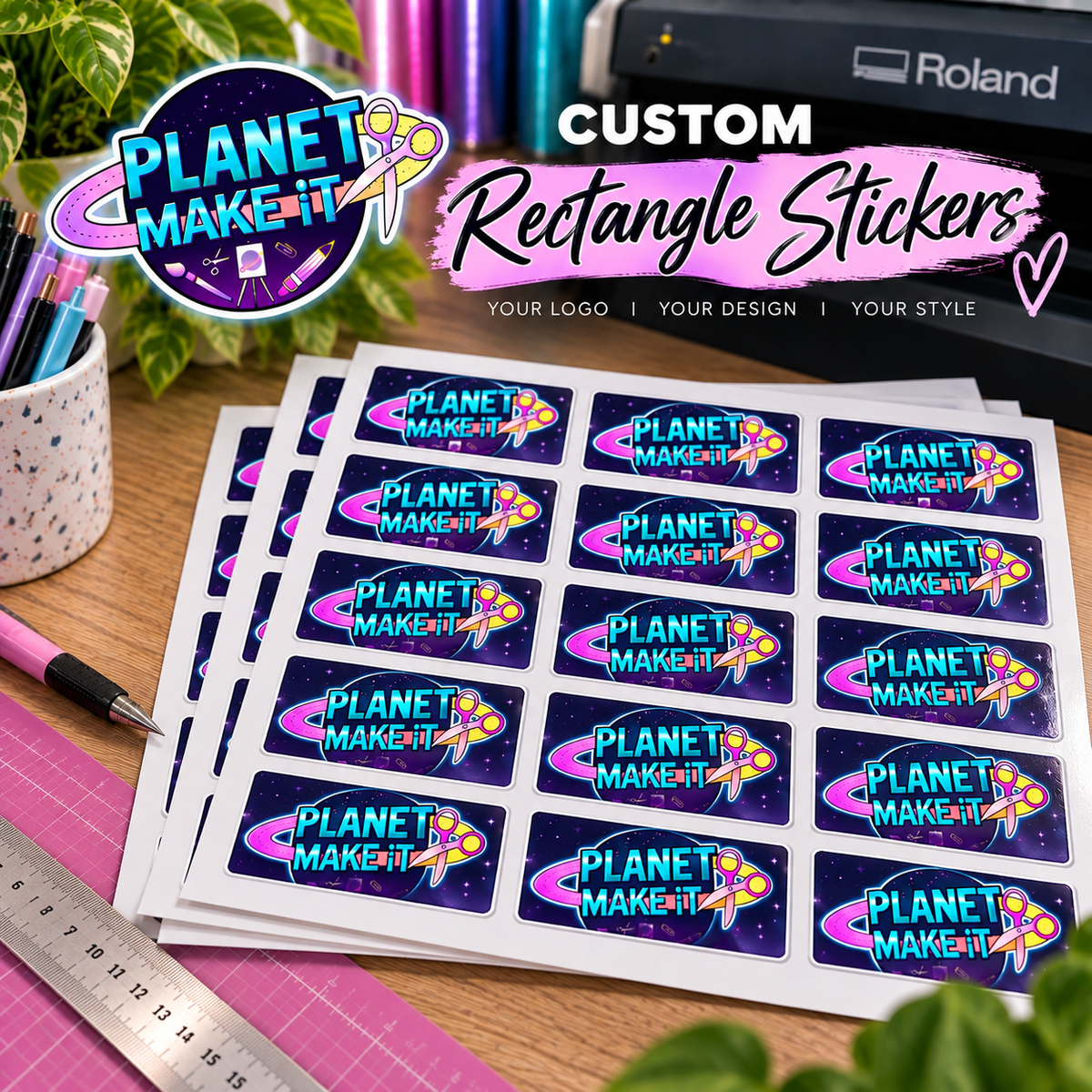 Custom Bulk Stickers - Rectangle