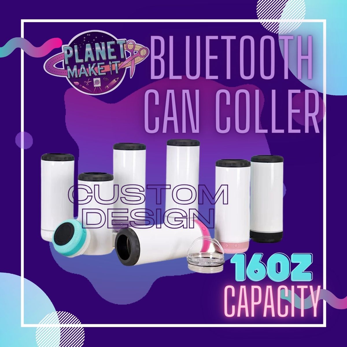 16oz Bluetooth Speaker Tumbler/Can Cooler - Custom Design