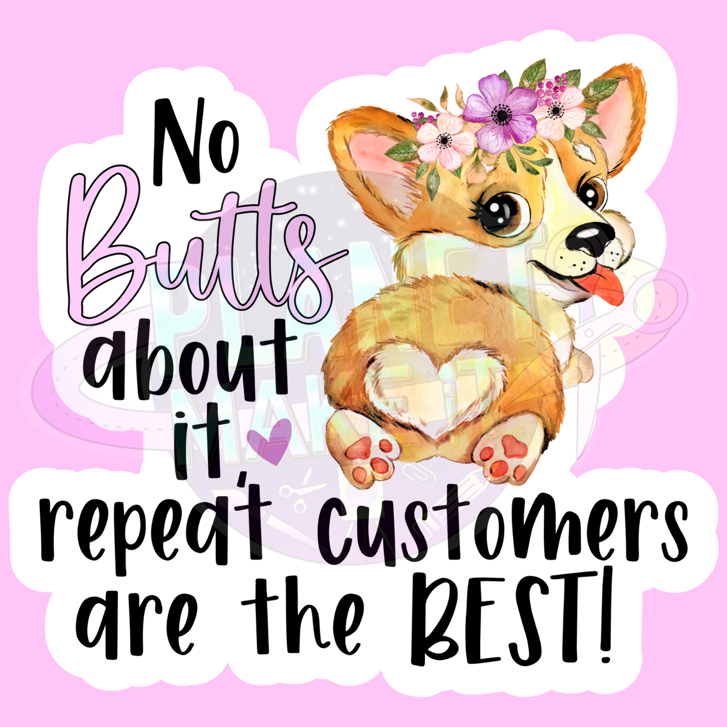 Small Business Corgi - Adhesive Decals