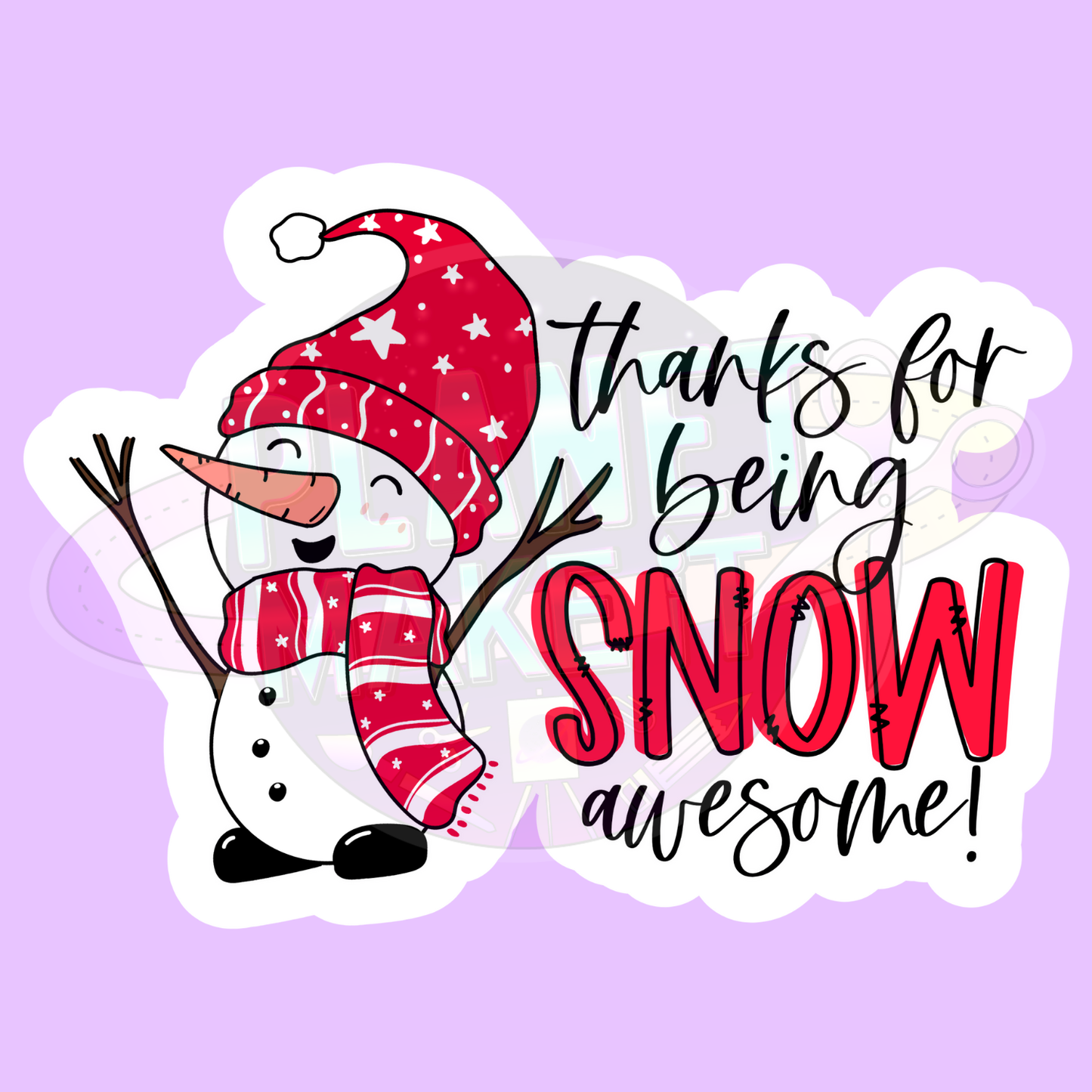 Small Business Snowman (Red Hat) - Adhesive Decals