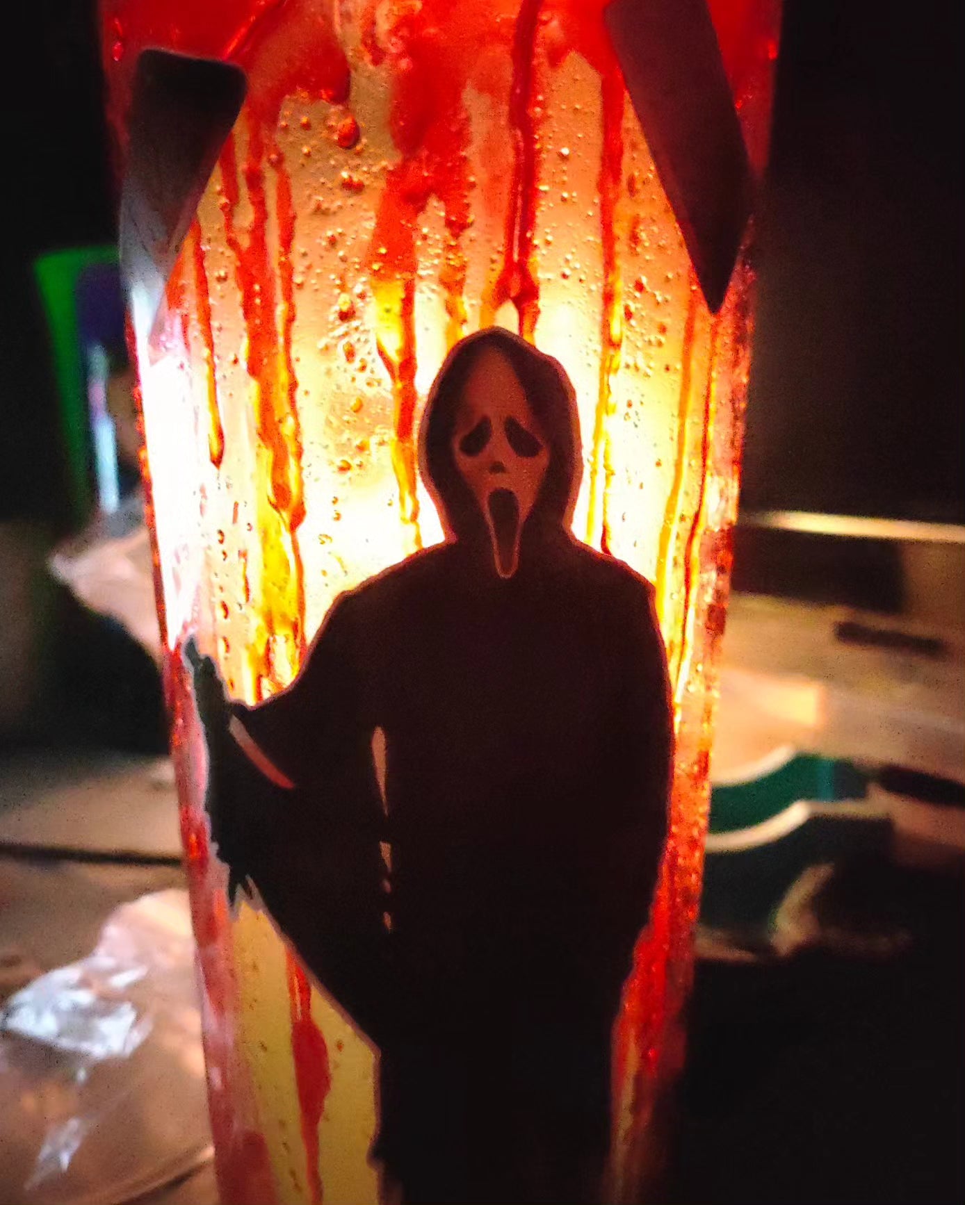 Horror Ghost Man With Ice Toper  - 24oz Glow Acrylic Tumbler