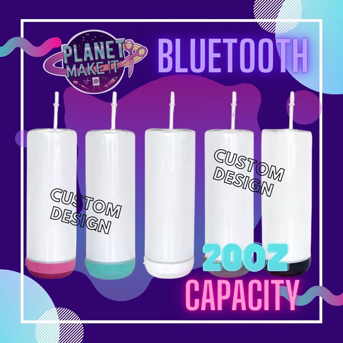 20oz Bluetooth Speaker Tumbler CUSTOM DESIGN