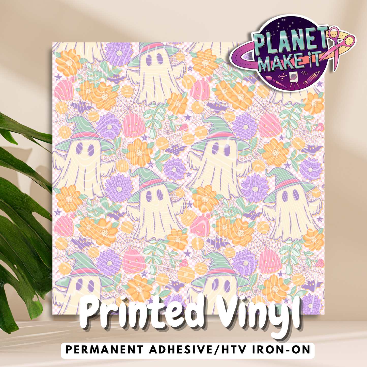 Pastel Boo Ghosts - Printed Adhesive & HTV Vinyl