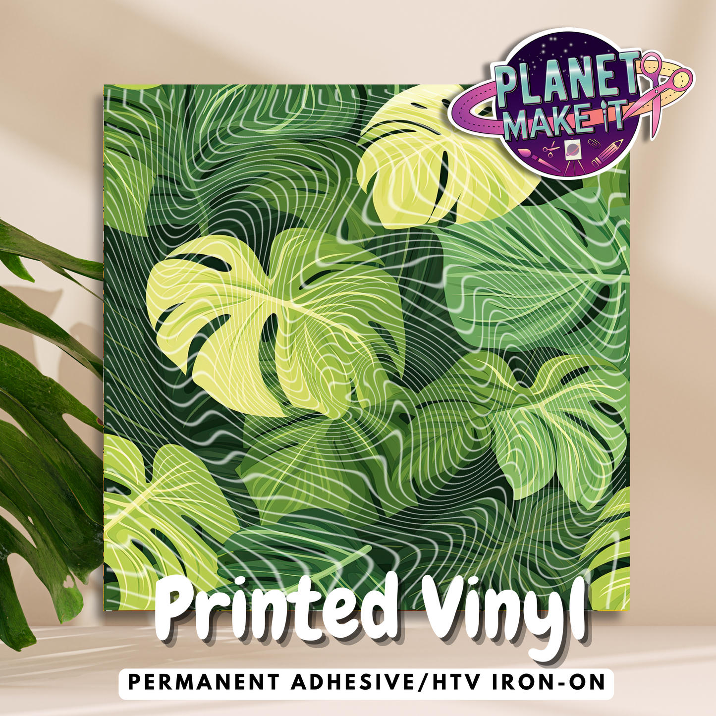 Monstera Leaf's - Printed Adhesive & HTV Vinyl