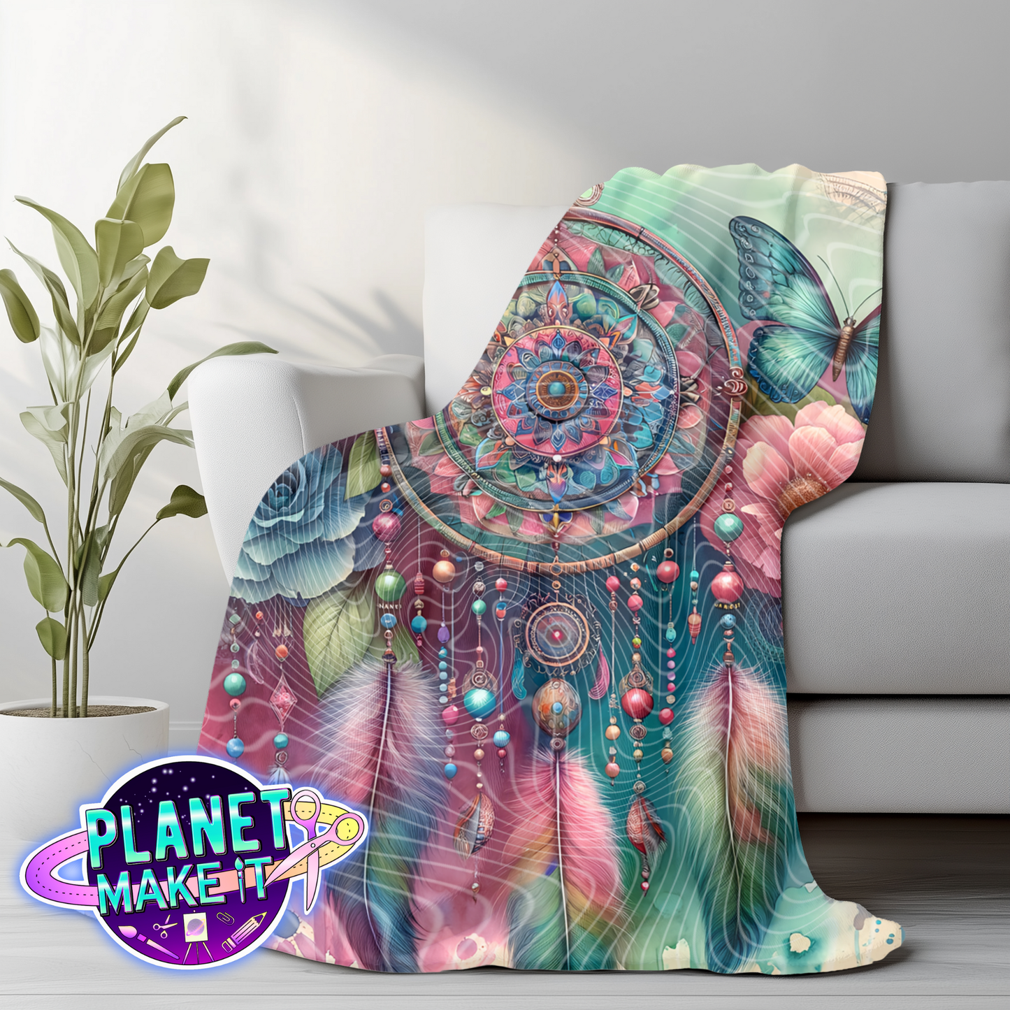 Dreamcatcher & Butterflies - Plush Blanket