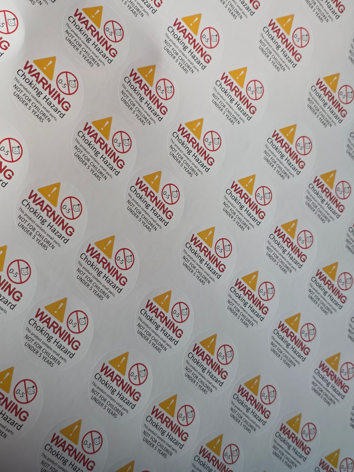 Warning Small Parts - Vinyl Sticker Labels