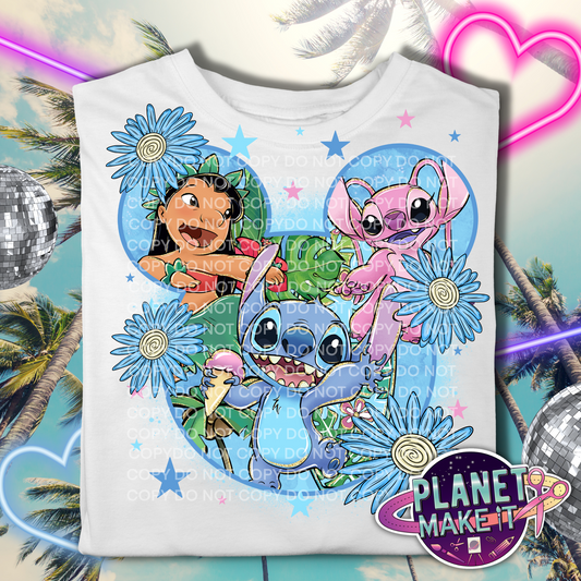 Blue Alien Flowers - Plush Hoodie