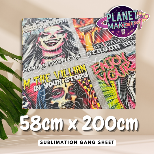 Sublimation Gang Sheet - 58cm x 200cm
