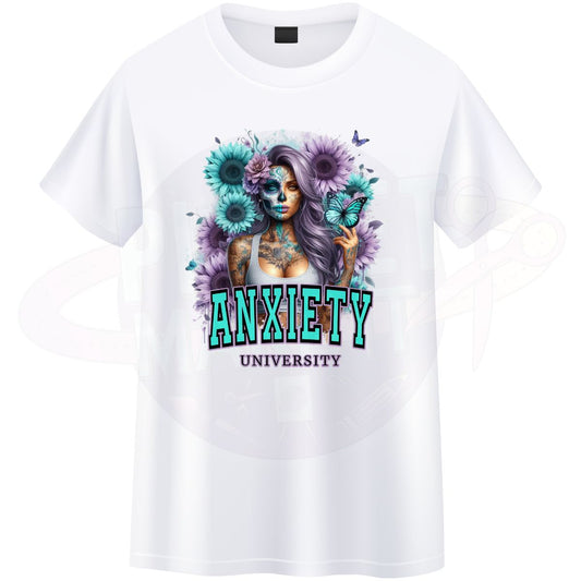 Anxiety Universty Skull Girl - T-Shirt