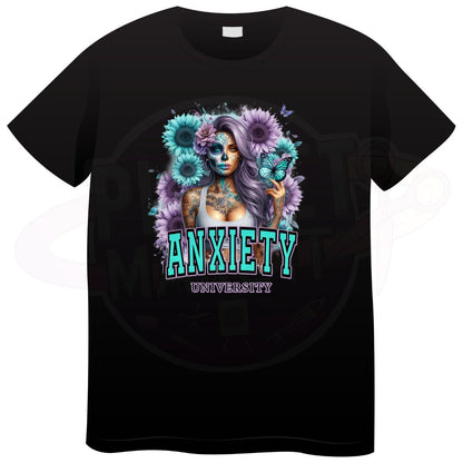 Anxiety Universty Skull Girl - T-Shirt