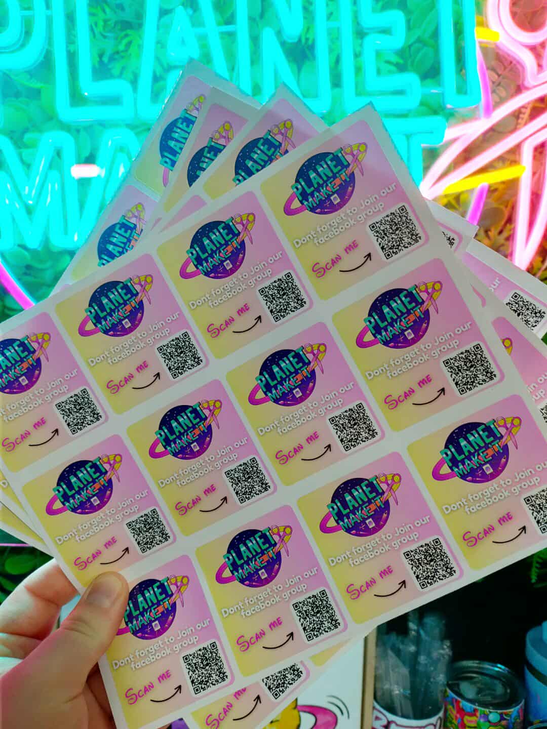 QR Code Logo Referral Stickers - Adhesive Decals