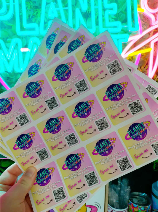QR Code Logo Referral Stickers - Adhesive Decals