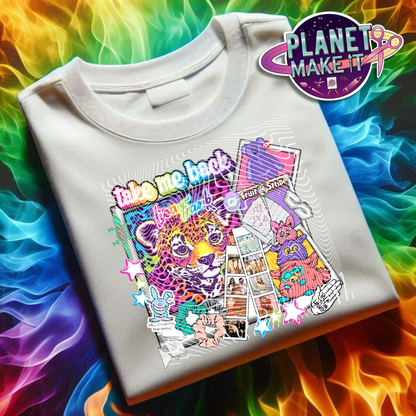 Rainbow Tiger Polaroid - Plush Hoodie