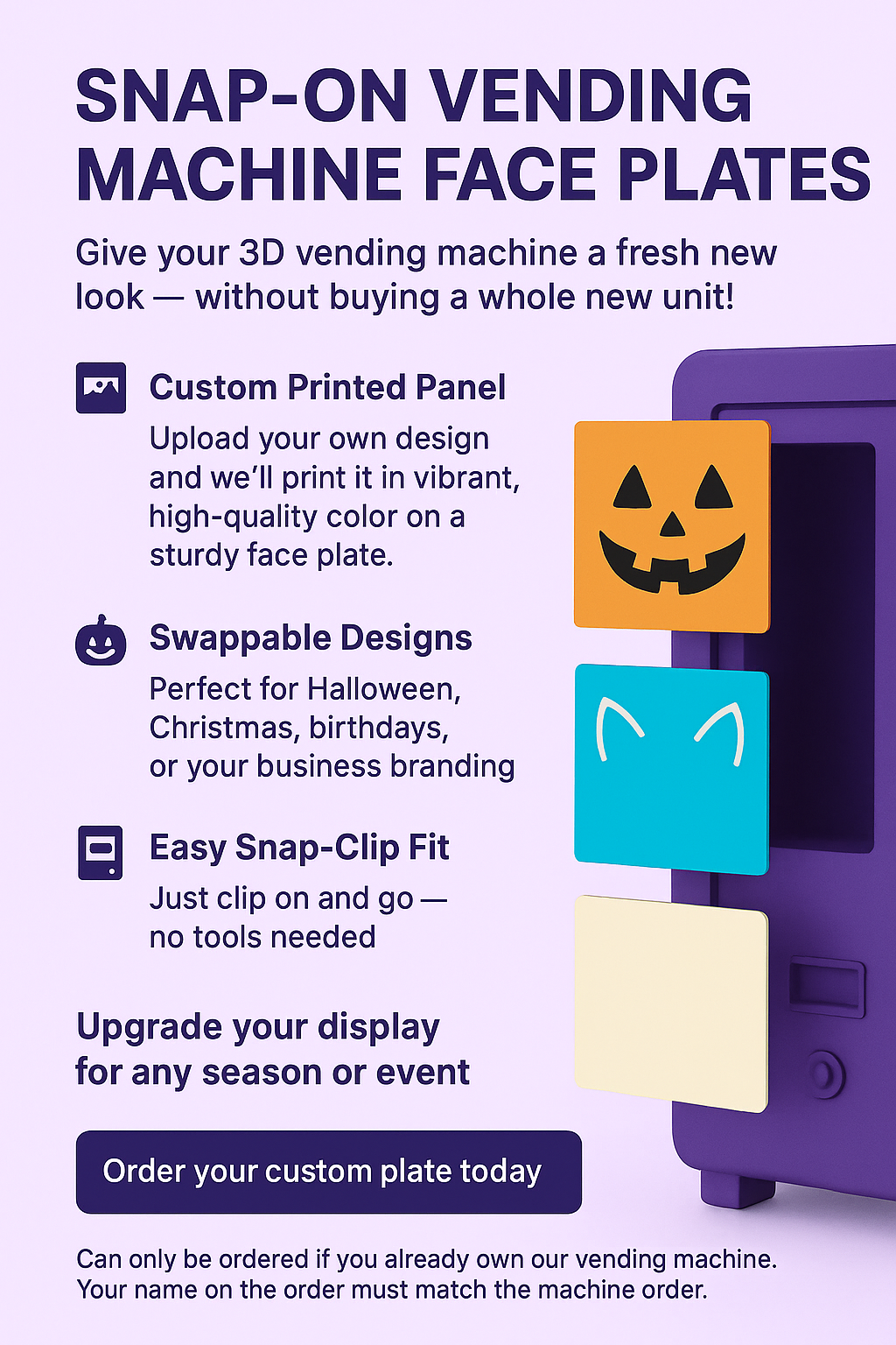 Snap-On Face Plate - Planet Make It Vending Machines
