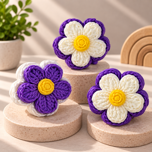 Crochet Flowers (Yellow Dot) - Sensory Clicker