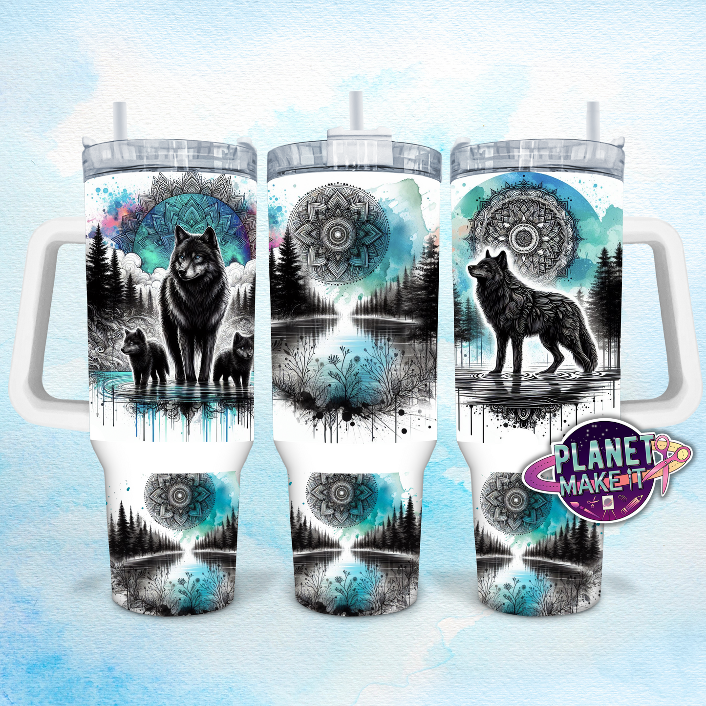 Boho Wolves - 40oz Stainless Steel Tumbler