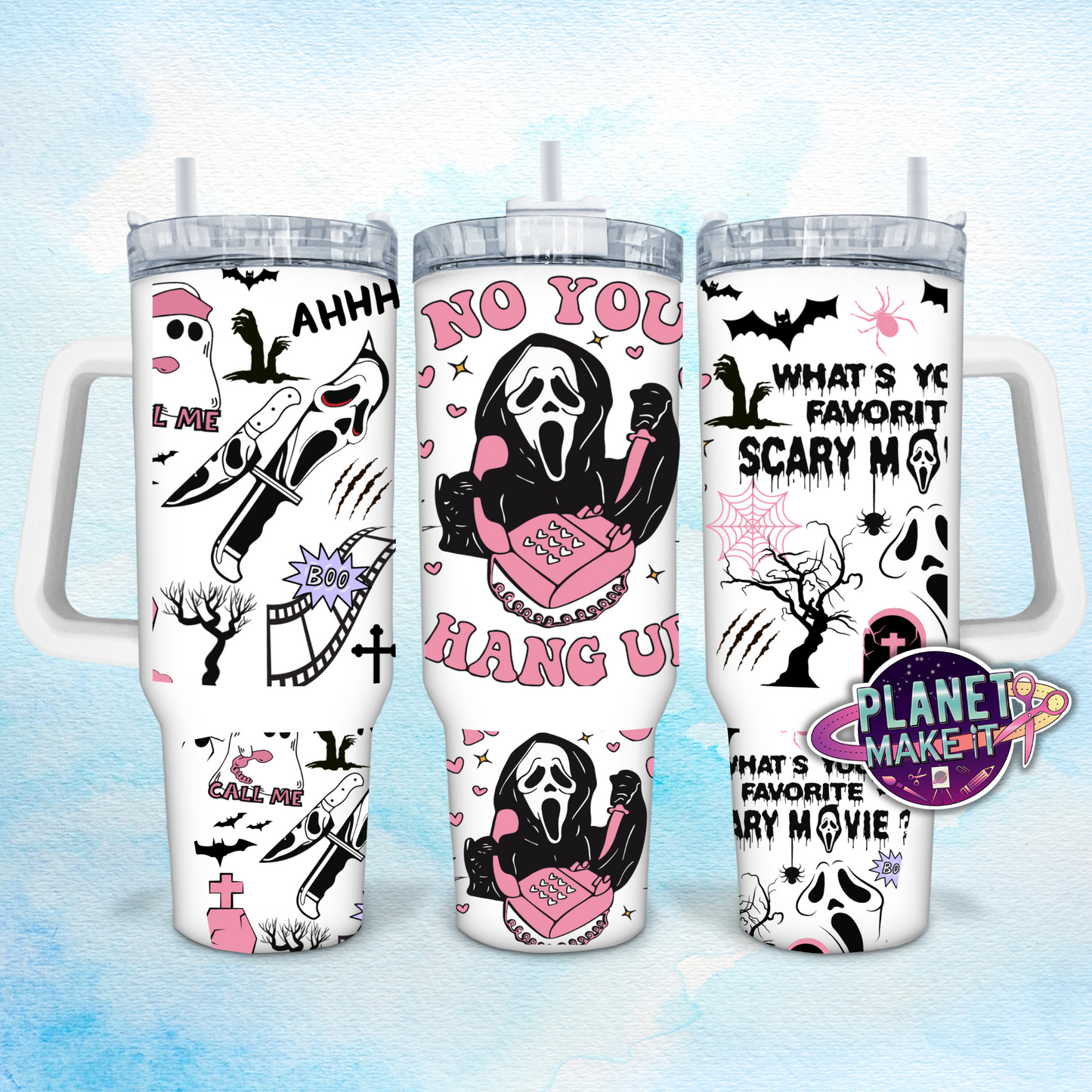 Pink Ghost Horror - 40oz Stainless Steel Tumbler (Copy)