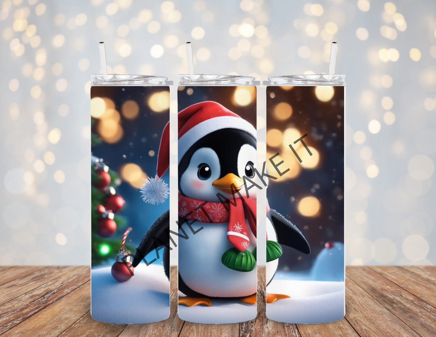 Christmas Penguin  - 20oz Metal Tumbler