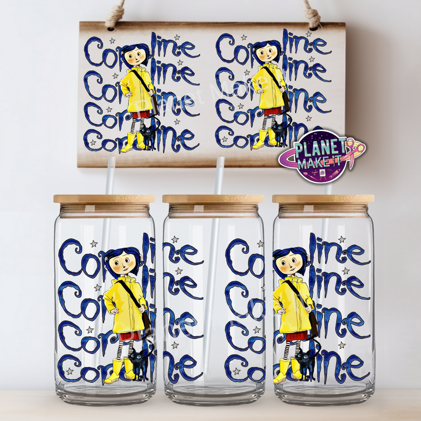Yellow Coat Girl - 16oz Glass Tumbler