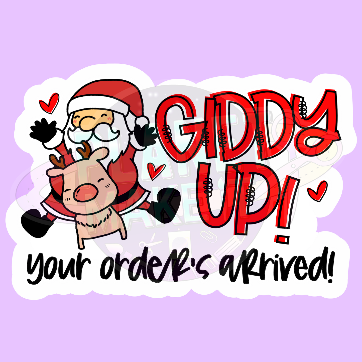 Small Business Santa & Reindeer - Adhesive Decals