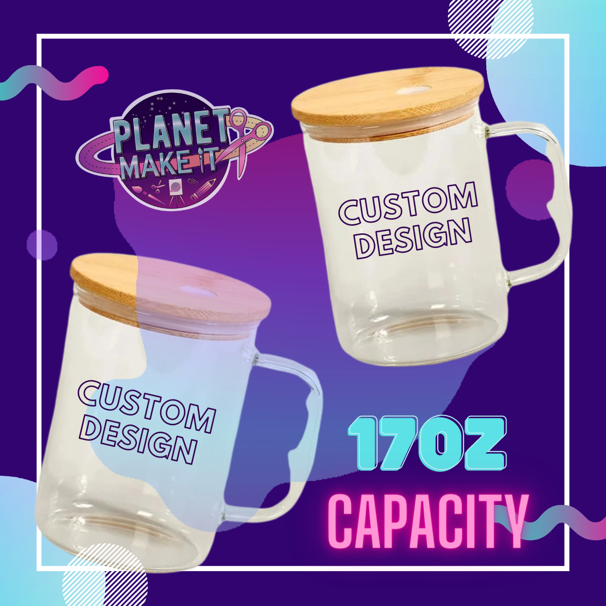 17oz Glass Mug Handle - Custom Design