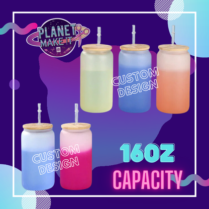 16oz Glass Colour Change Tumbler - Custom Design