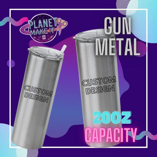 20oz Gun Metal Stainless Steel Tumbler - Custom Design