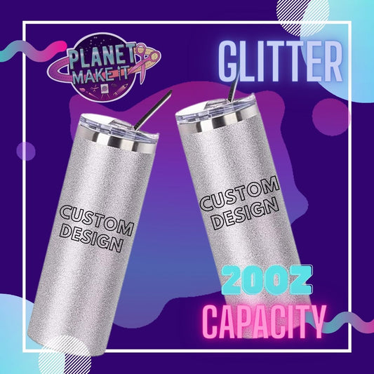 20oz Glitter Stainless Steel Tumbler - Custom Design