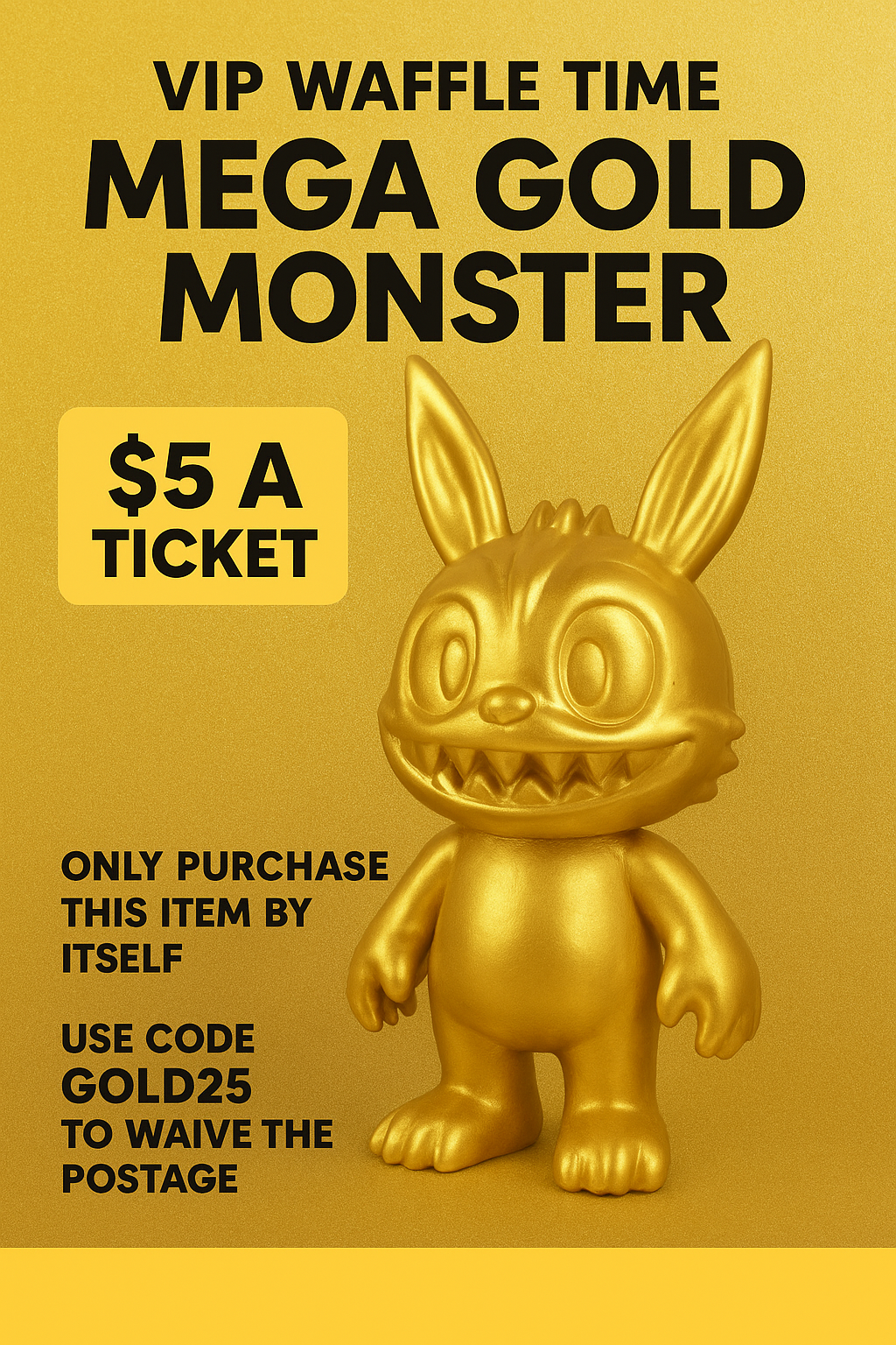 Golden 3D Monster MEGA - Waffle