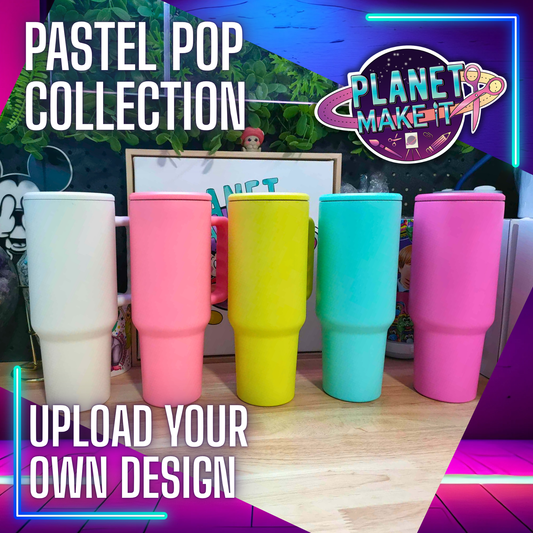 40oz Stainless Steel Tumbler - Custom Design 💎PASTEL POP💎