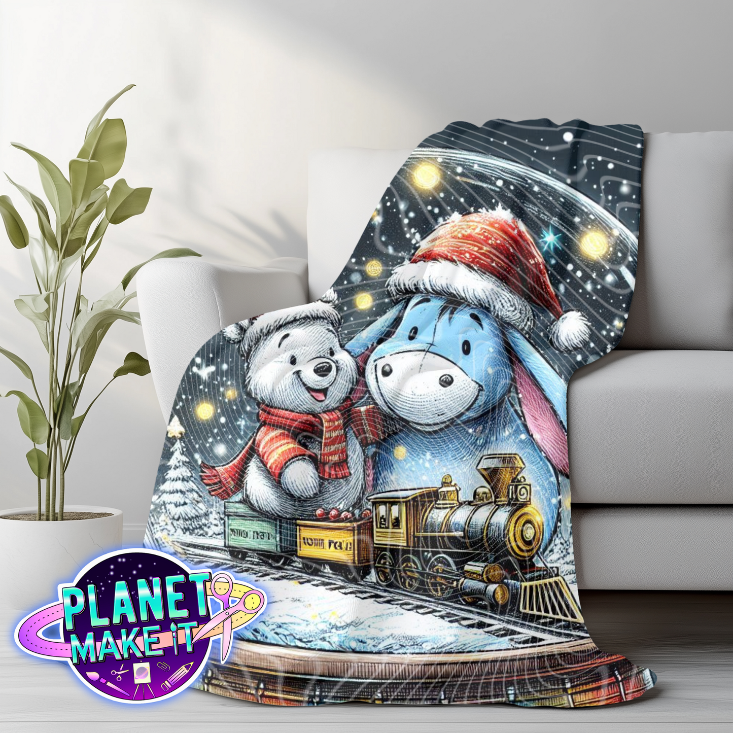 Bear & Donkey Friends - Plush Blanket