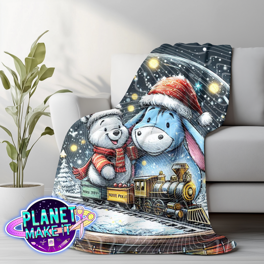 Bear & Donkey Friends - Plush Blanket