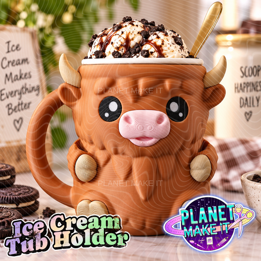 Ferdinand The Highland Cow - Ice Cream Tub Holder