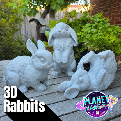 Whimsical Bunny Rabbits - 3D Printed