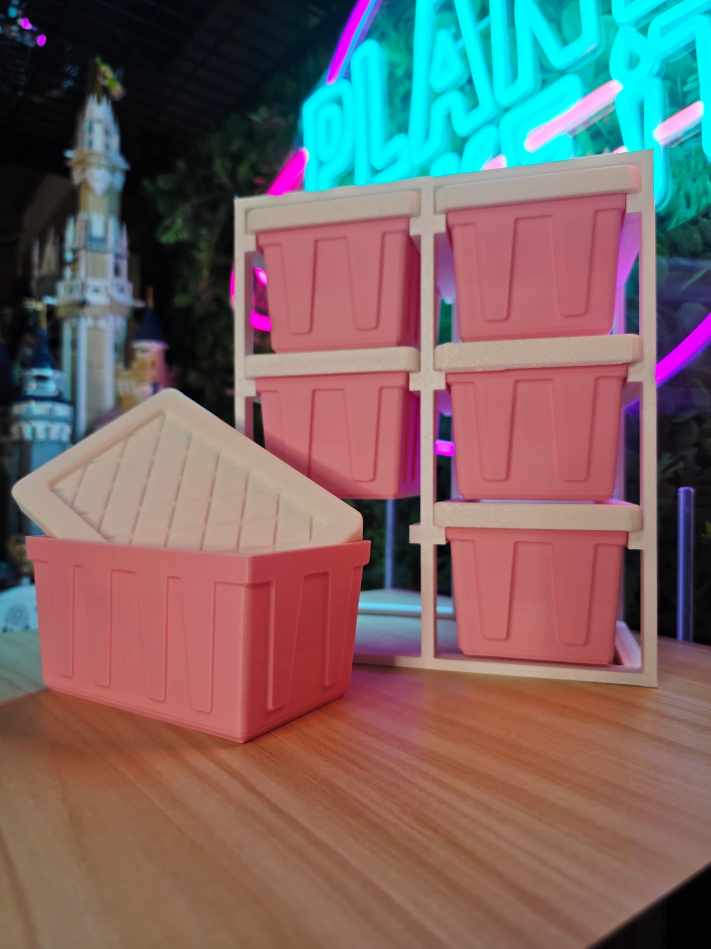 💗Mini Tote Storage Tubs & Shelf - 3D Printed 💗