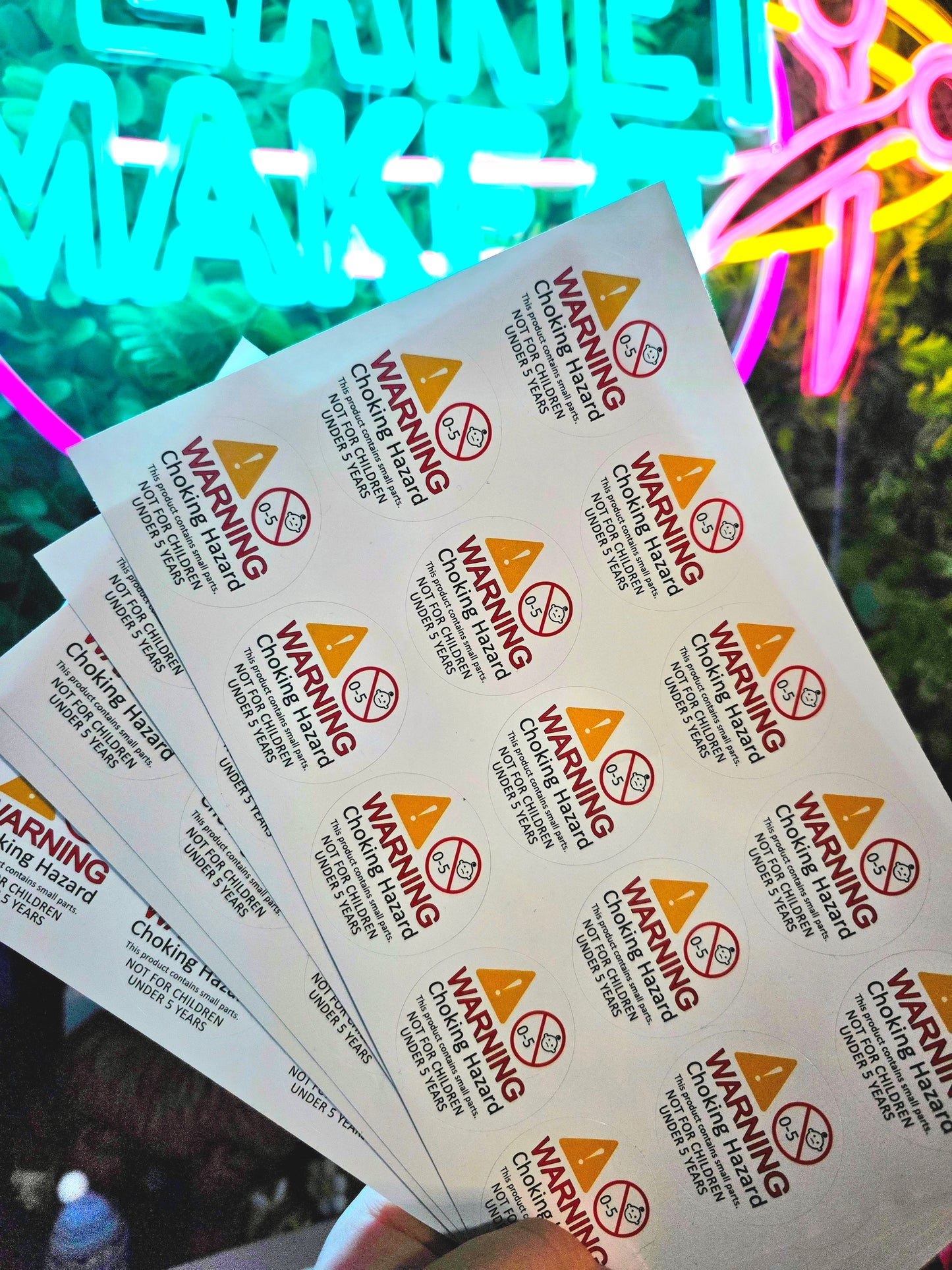 Warning Small Parts - Vinyl Sticker Labels