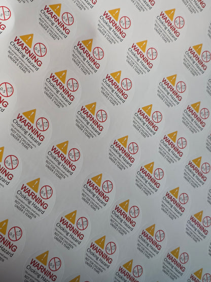 Warning Small Parts - Vinyl Sticker Labels
